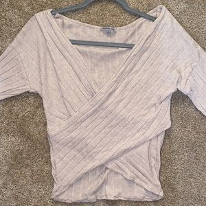 Cream/Tan - Wrap Shirt - Long Sleeve Size M